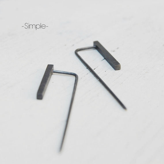 Minimalist industrial earrings N°2 AgJc - 2