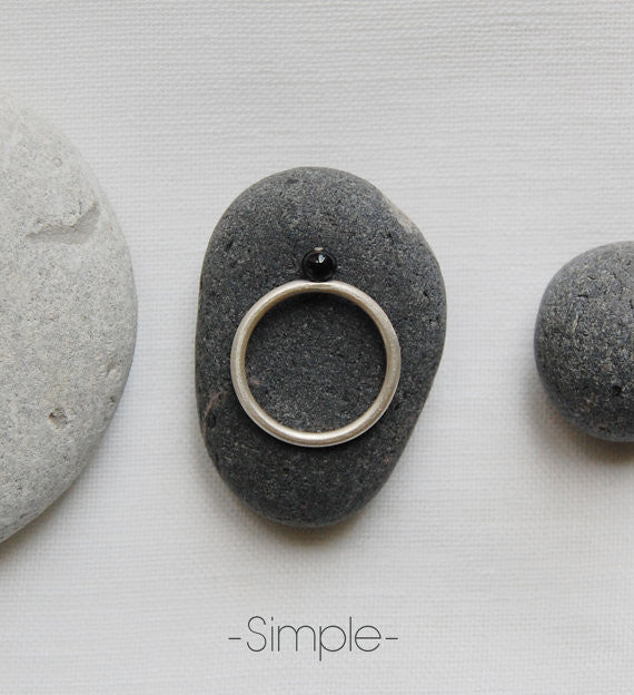 Black matte glass ring N°4 AgJc - 1