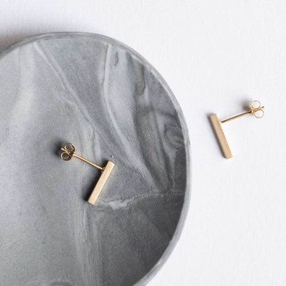 Tiny line earrings N°6 in silver or in gold filled AgJc - 1