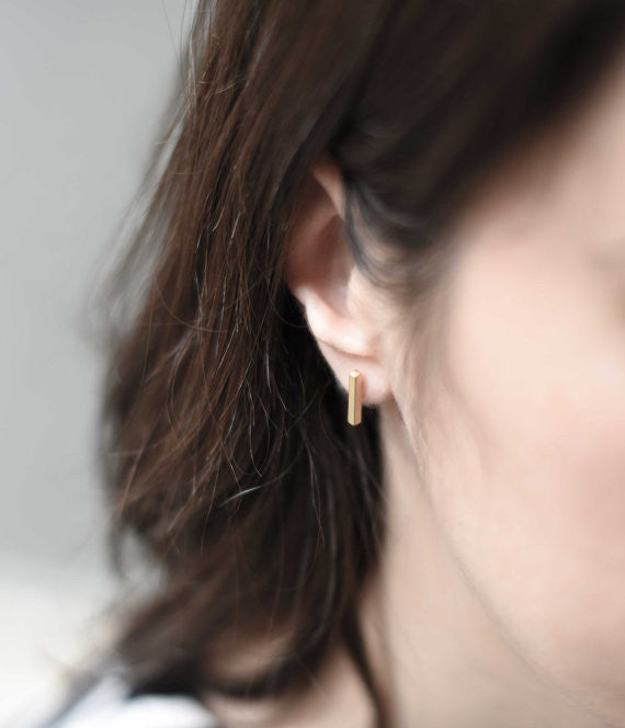 Tiny line earrings N°6 in silver or in gold filled AgJc - 4