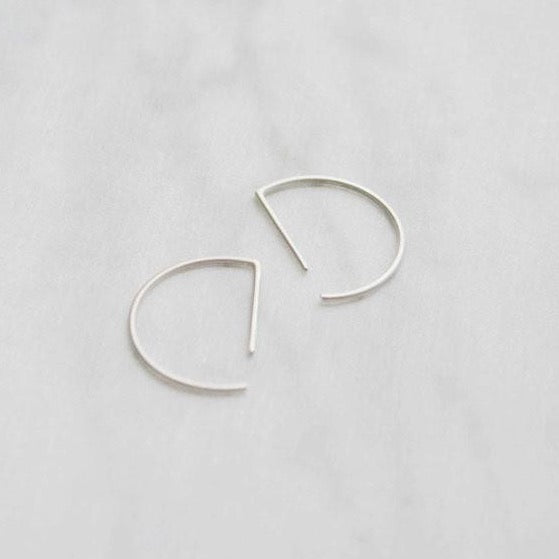 Black line hoop earrings N°7 AgJc Matte - 5
