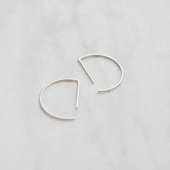 Line hoop earrings N°7 AgJc Matte - 1