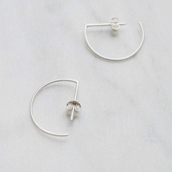 Line hoop earrings N°7 AgJc - 2