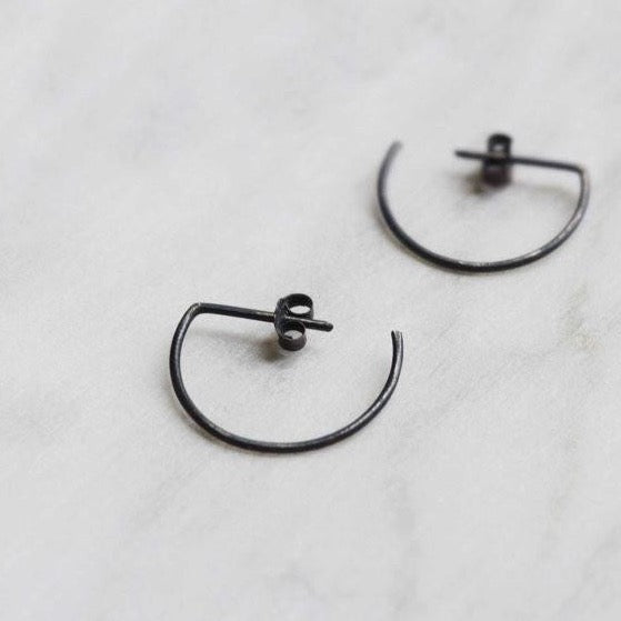 Black line hoop earrings N°7 AgJc - 4