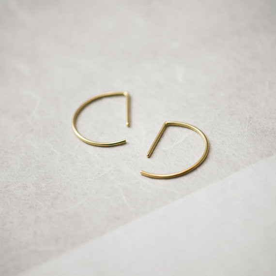 Line hoop earrings N°7 in silver or gold filled AgJc - 1