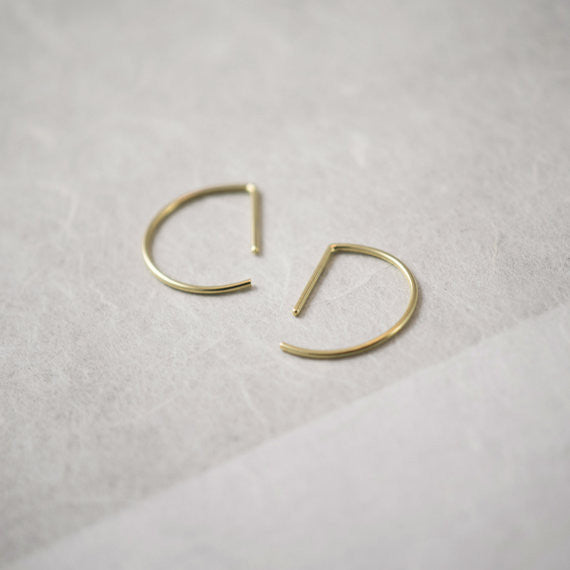 Line hoop earrings N°7 in silver or gold filled AgJc - 4