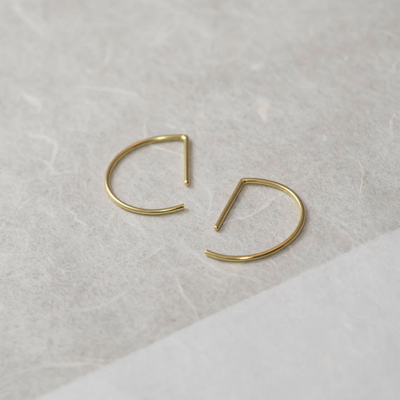 Line hoop earrings N°7 in silver or gold filled AgJc - 5
