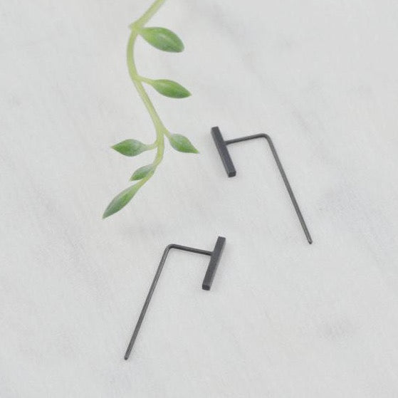 Minimalistic slim bar earrings N°11 AgJc  - 5