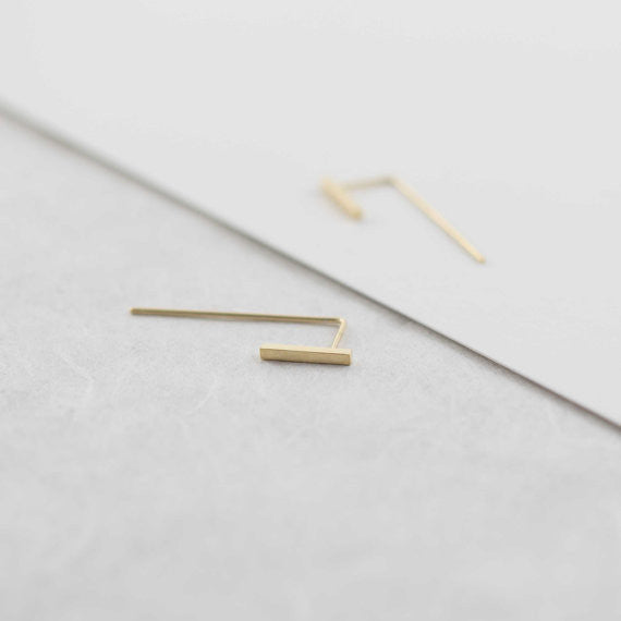 Minimalistic bar ear jackets N°11 in yellow gold filled AgJc - 2