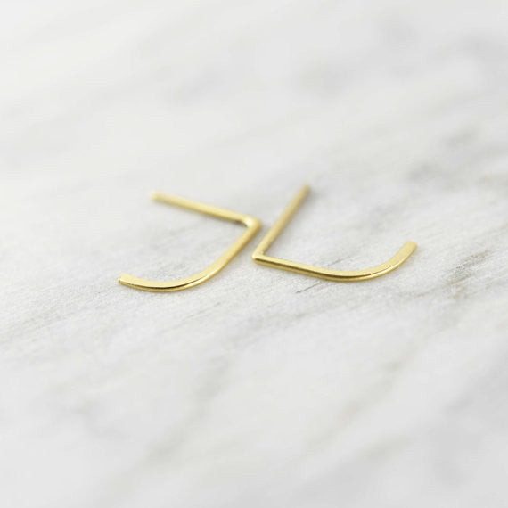 Minimalist line earrings N°12 in silver or gold filled AgJc - 1