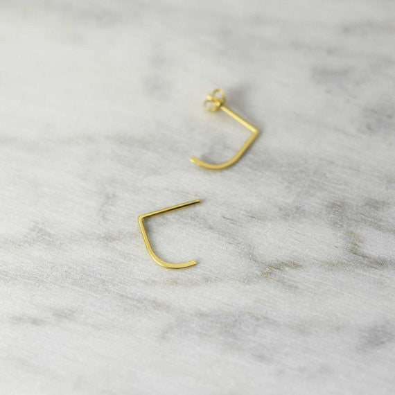 Minimalist line earrings N°12 in silver or gold filled AgJc - 2