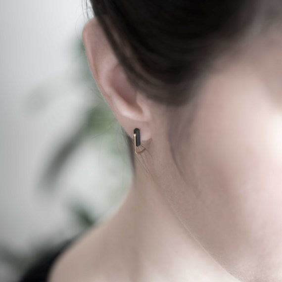 Black and gold earrings N°13 AgJc - 4