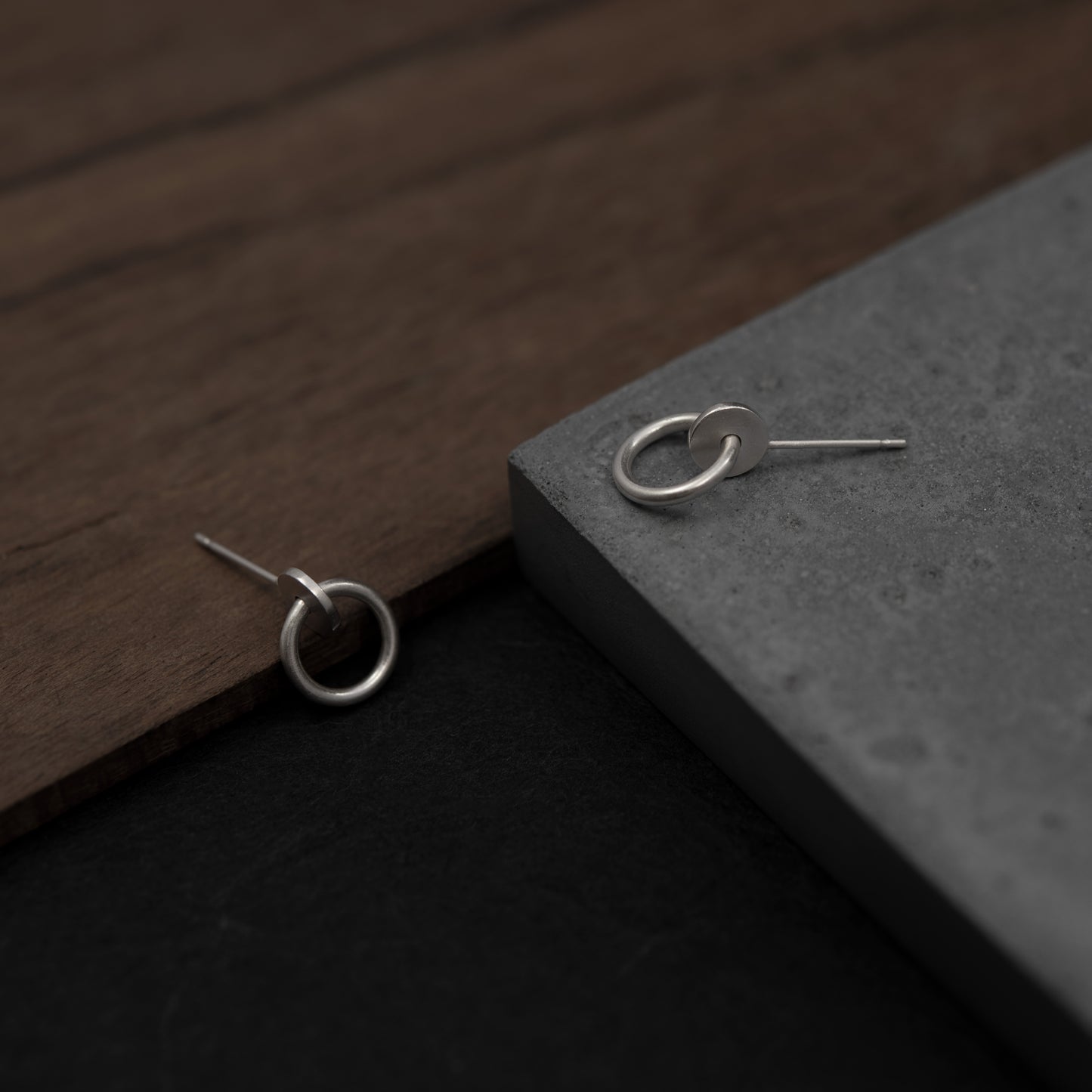 Interlocking dot and circle studs N°12 handcrafted by AgJc