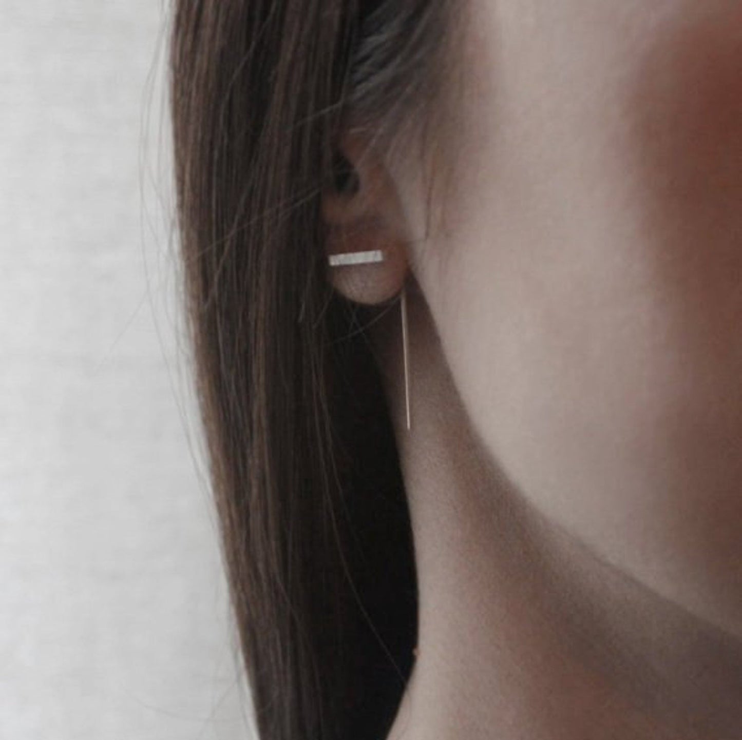 Minimalistic bar line earrings N°10 in silver or gold plated silver