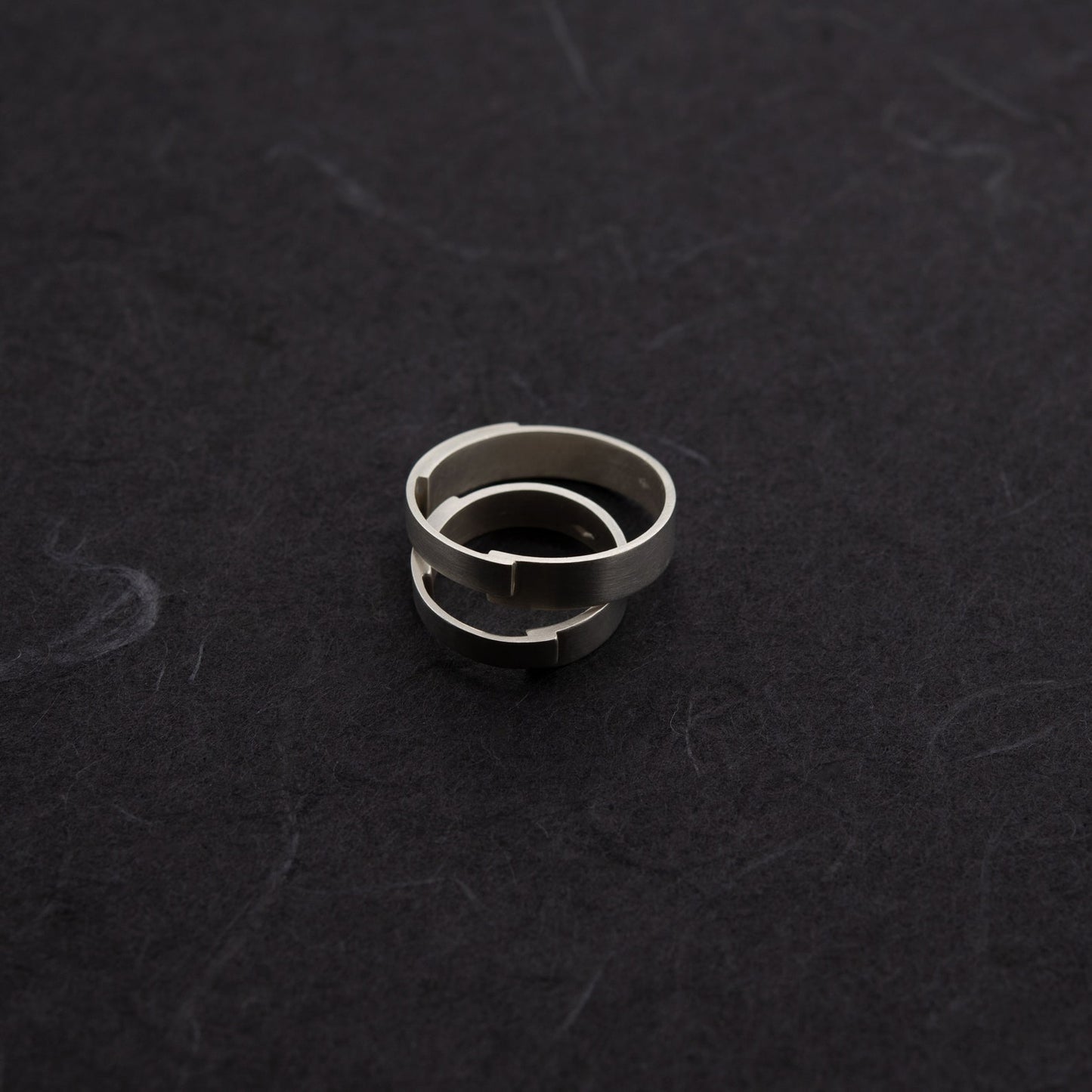 Set of two silver band rings N°22