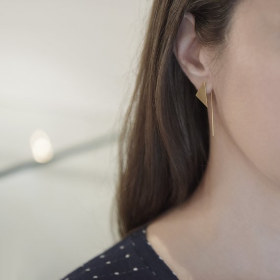 Statement triangle earrings by AgJc bijoux