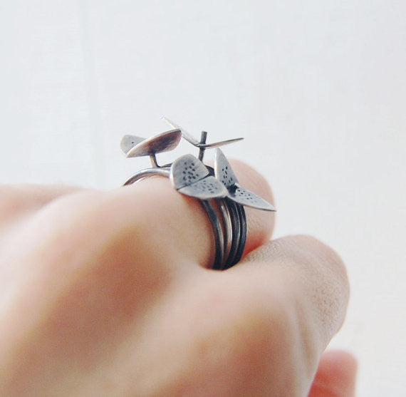 Stacking silver rings Germinando N°7 AgJc - 1