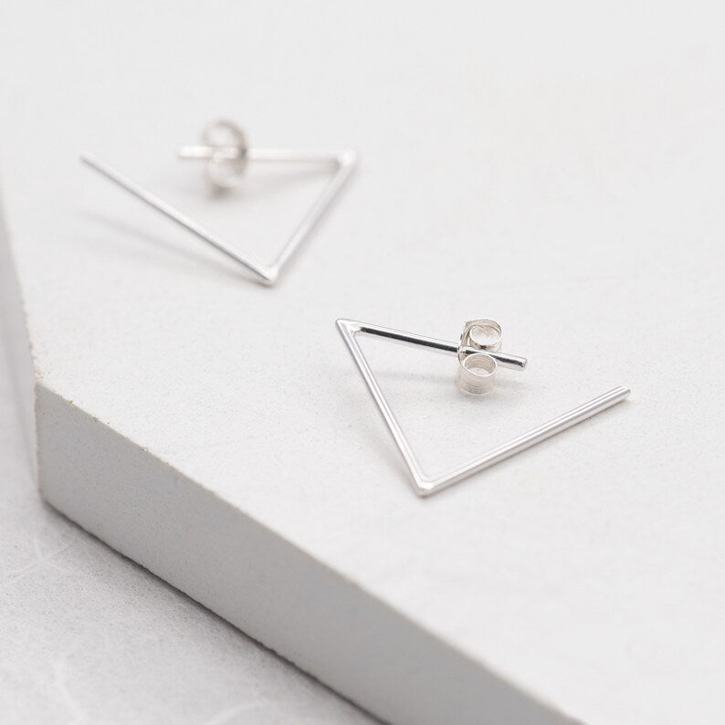 Triangle hoop earrings N°24 in silver or rose gold