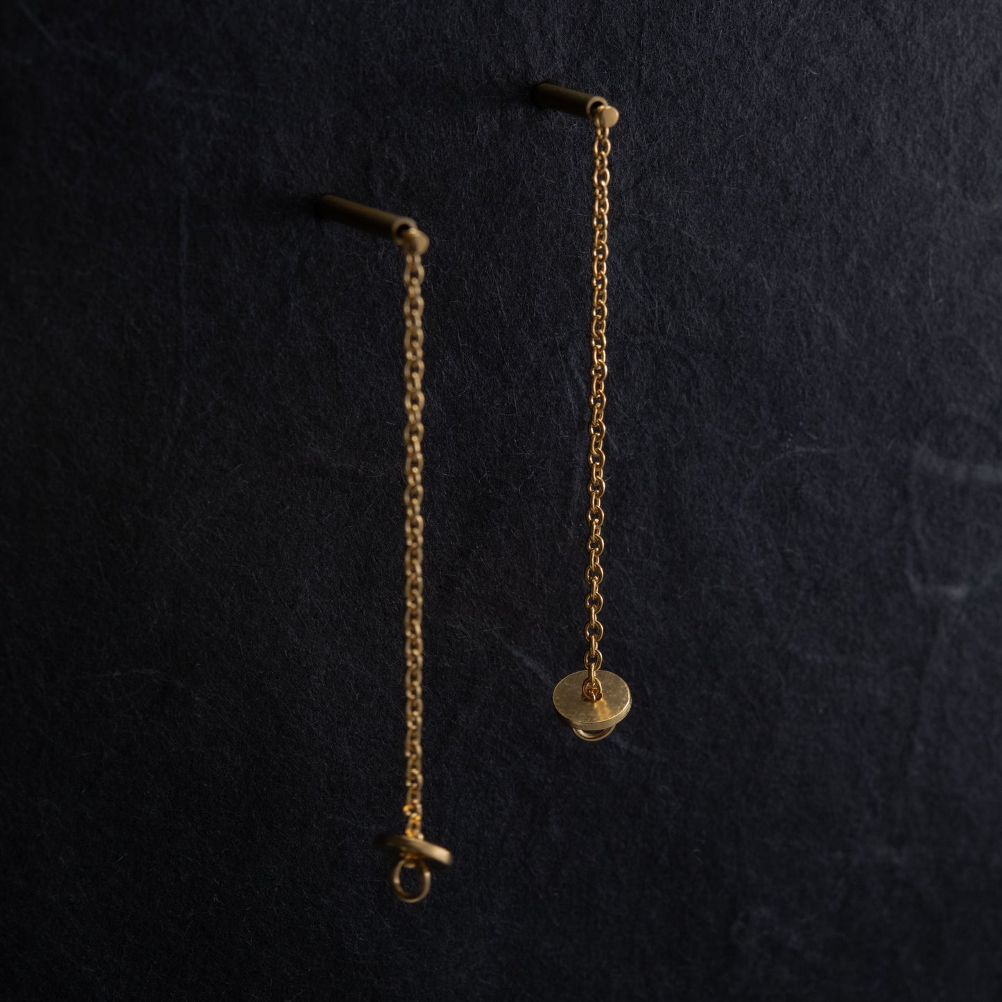 Boucles d'oreilles vermeil à longue chaîne et disque N°23