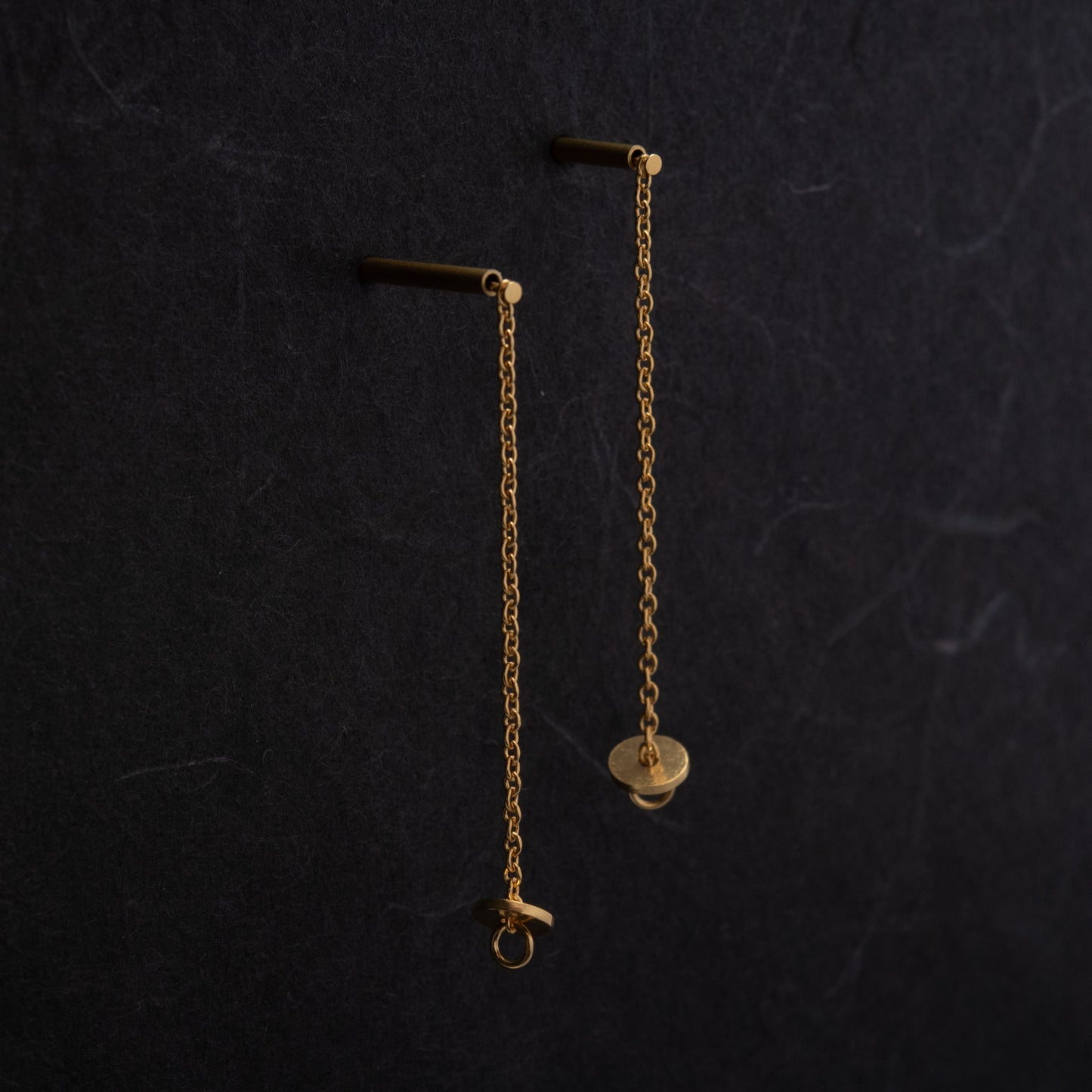 Boucles d'oreilles vermeil à longue chaîne et disque N°23