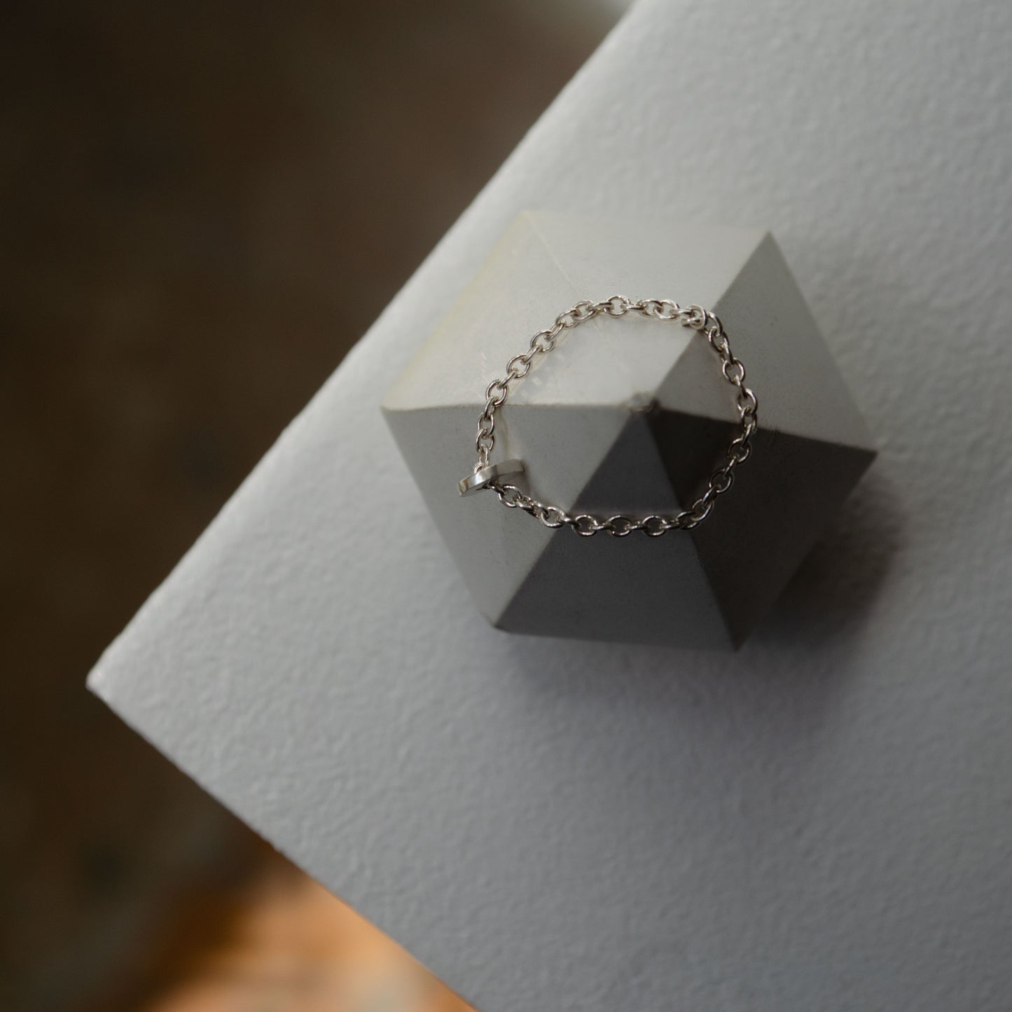 Silver dot & chain ring