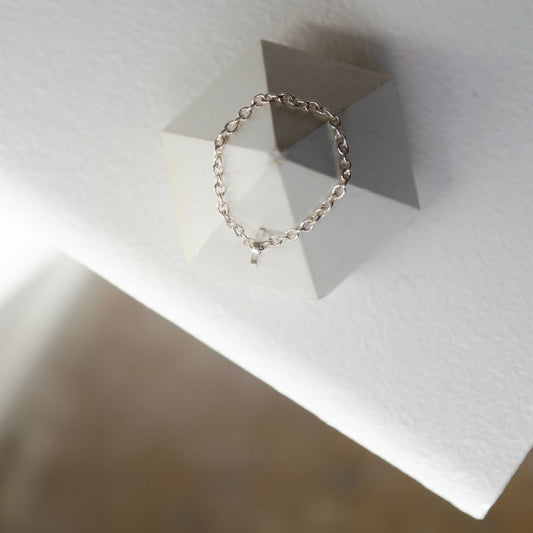 Silver dot & chain ring