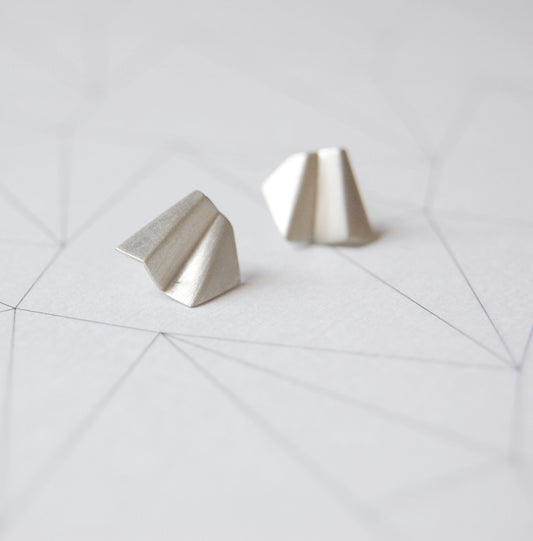 Faceted stud earrings N°2 AgJc  - 1