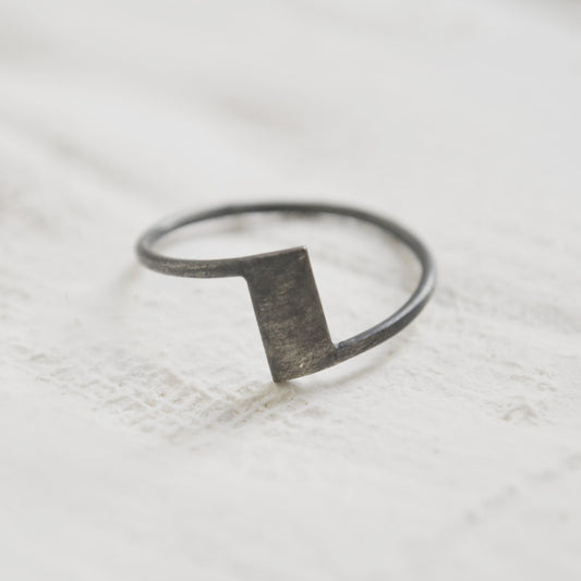 Geometric line ring N°27 AgJc  - 1
