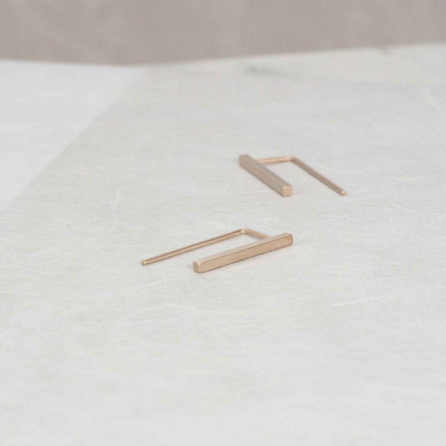 Line pendants earrings N°1 in silver or rose gold plated silver
