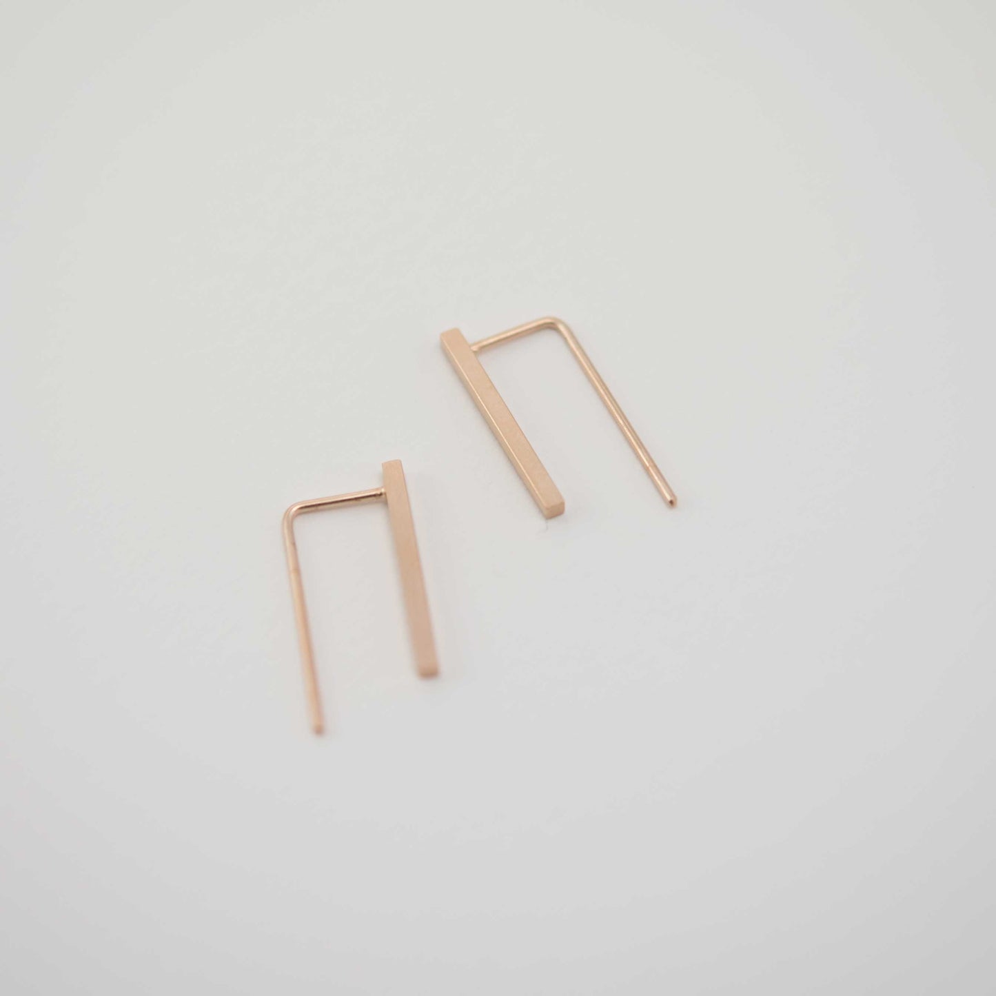 Line pendants earrings N°1 in silver or rose gold plated silver