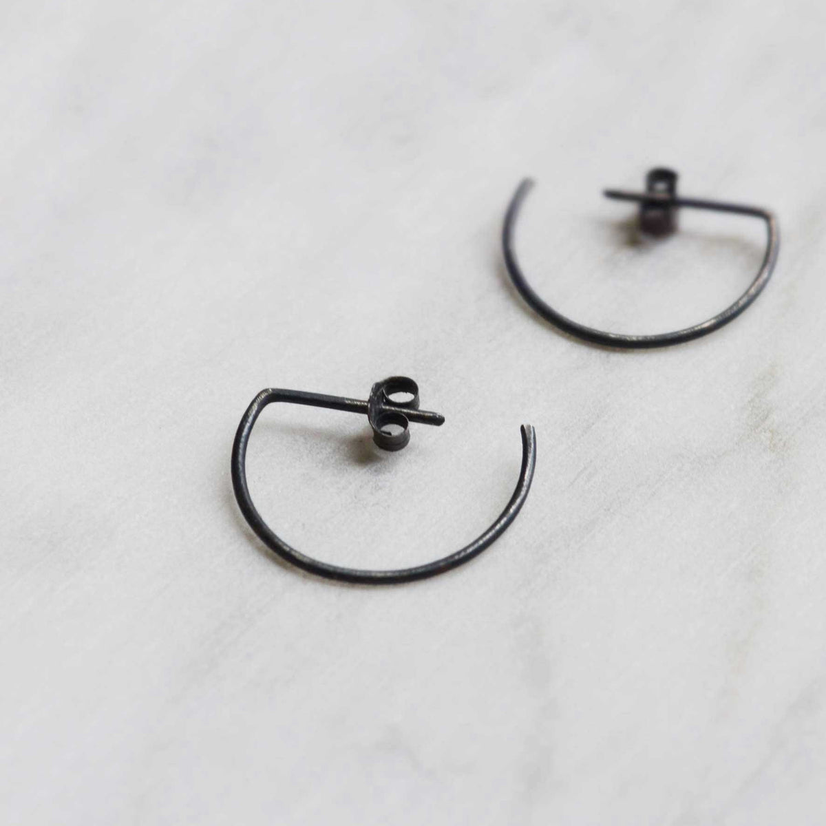 Black line hoop earrings N°7 AgJc  - 4