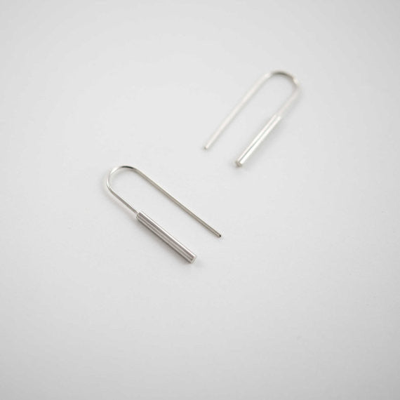 Cylindrical bar earrings N°3 AgJc  - 2