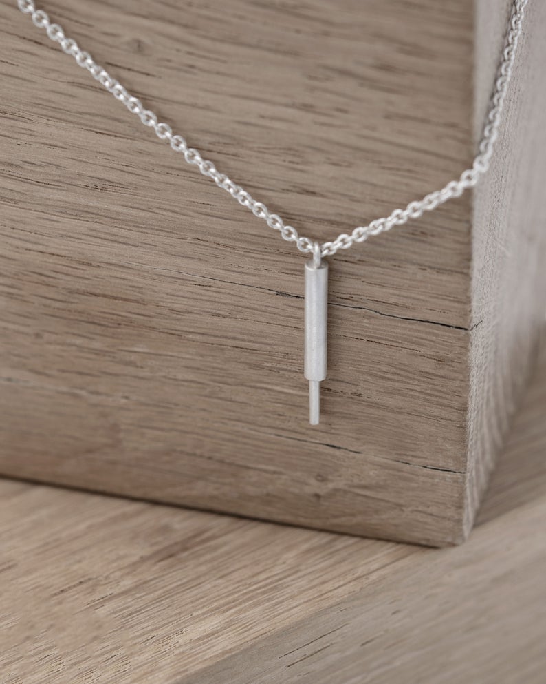 Vertical tube necklace | modern necklace N°14
