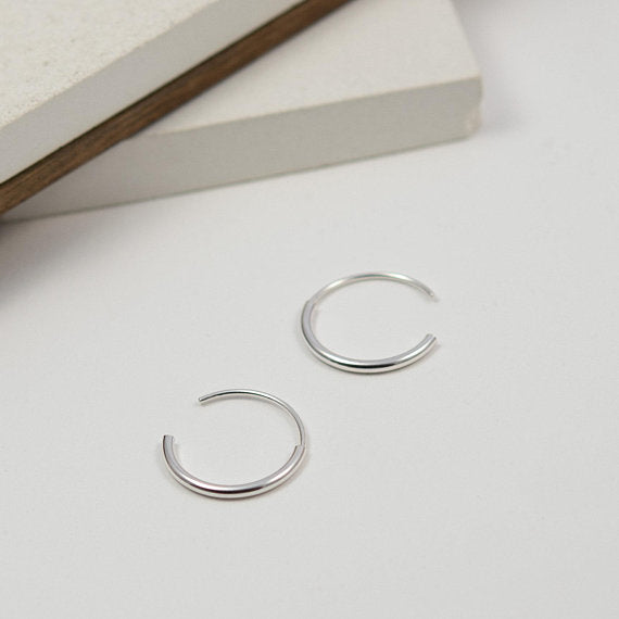 Silver hoop earrings medium – Les Cylindriques N11 AgJc - 5