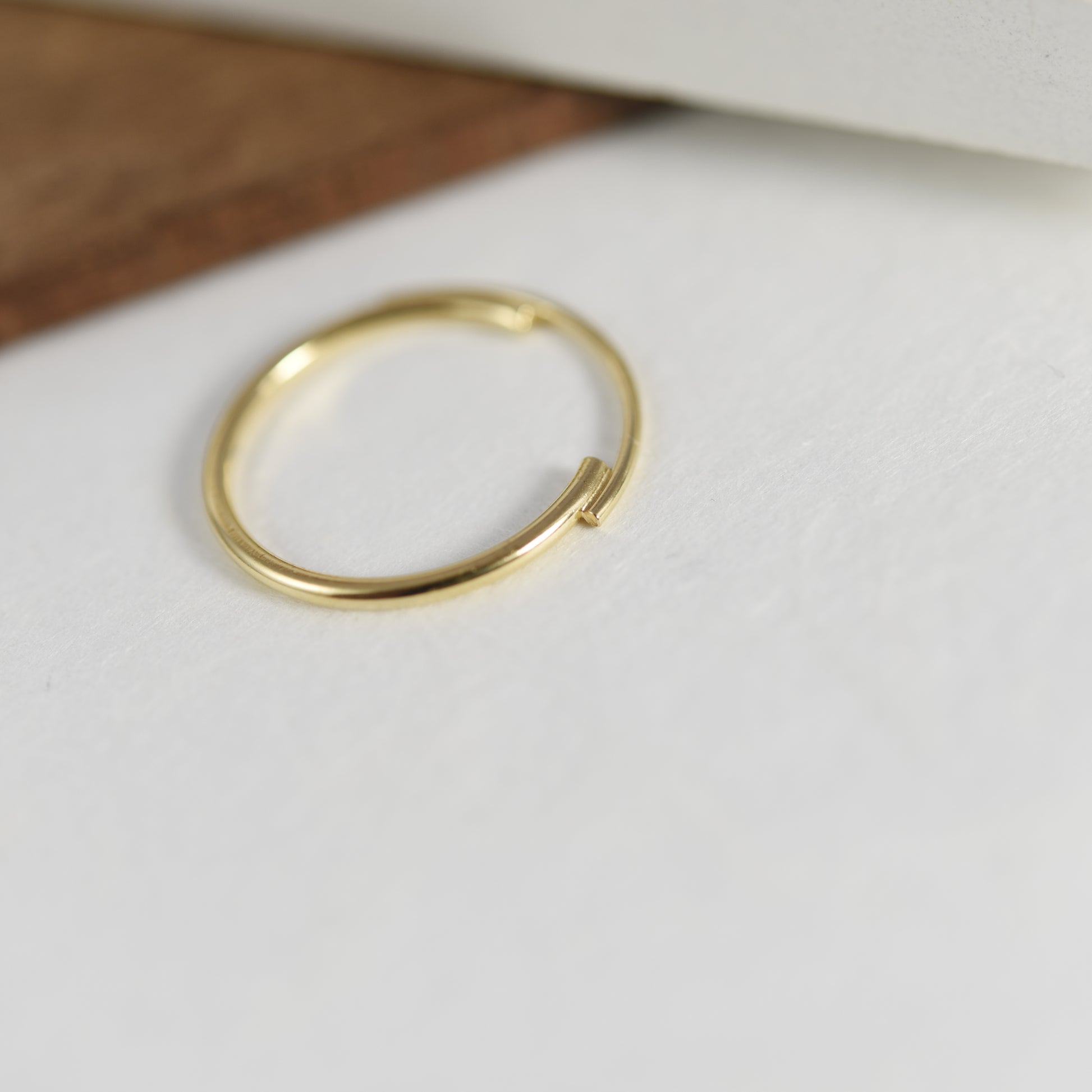 Thin gold plated silver Ring Featuring Interlocking Circle Arcs n°7 AgJc -6