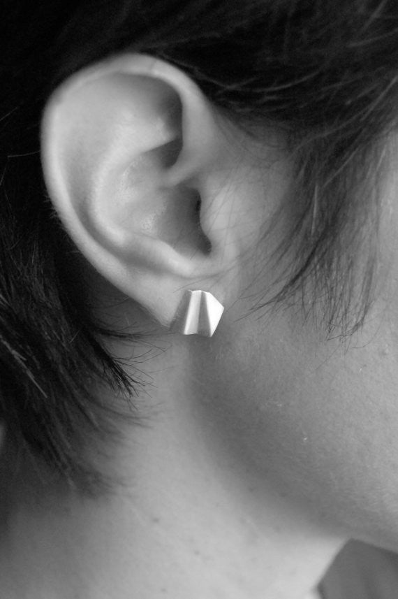 Faceted stud earrings N°2 AgJc  - 2