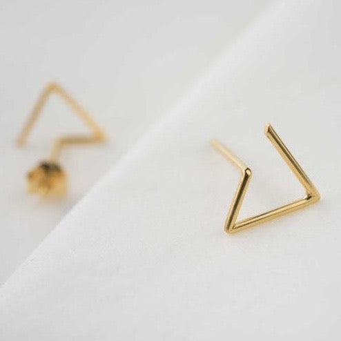 Line triangle earrings N°6 in silver or gold filled AgJc  - 2