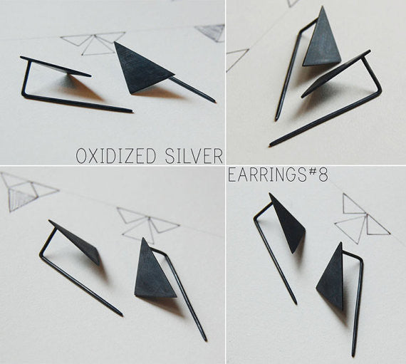 Geometric pendants earrings N°8 AgJc  - 2