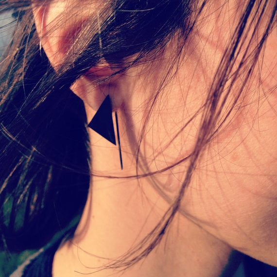 Geometric pendants earrings N°8 AgJc  - 3