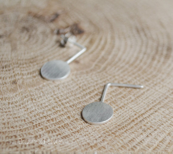 Circle graphic pendants earrings N°10 AgJc Matte / 1mm - 4