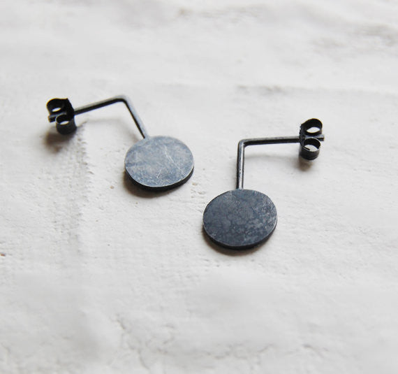Circle graphic pendants earrings N°10 AgJc  - 2
