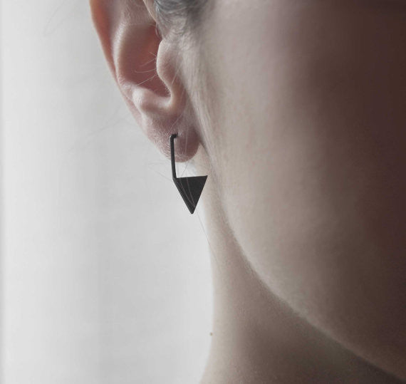 Geometric triangle earrings N°12 AgJc  - 2