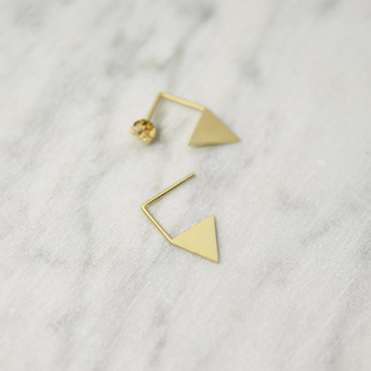 Triangle pendant earrings N°12 in Silver or Vermeil Gold AgJc  - 1