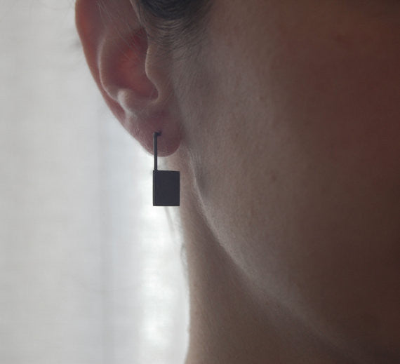 Geometric square earrings N°13 AgJc  - 3