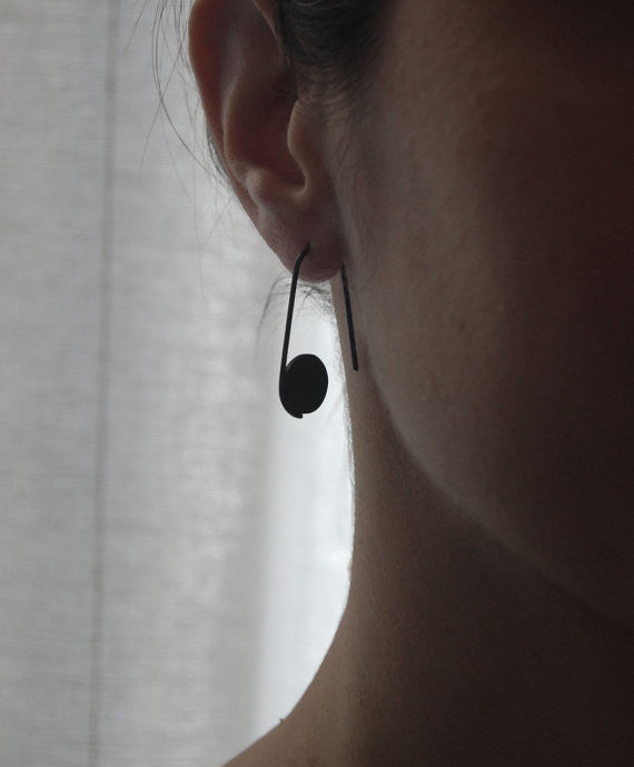 Circle pendants earrings N°15 AgJc  - 3