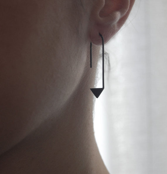 Pointy pendants earrings N°17 AgJc  - 3