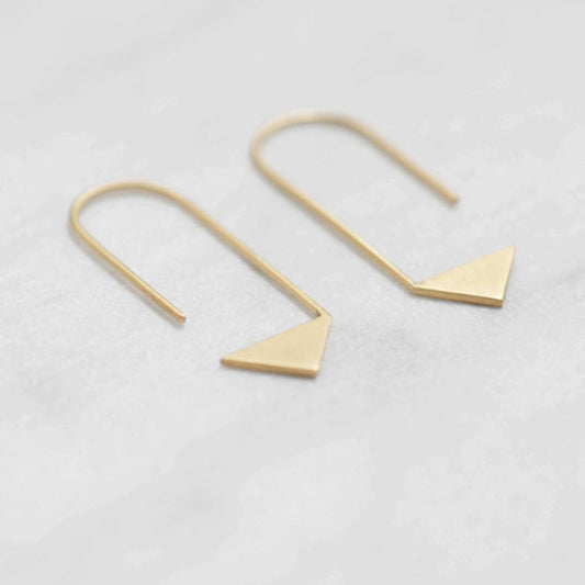 Pointy pendants earrings N°17 in silver or gold filled AgJc Yellow gold plated - 1