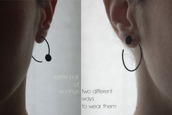 Dot hoop earrings N°21 AgJc  - 3