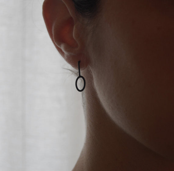 Asymmetrical circle earrings N°23 AgJc  - 3
