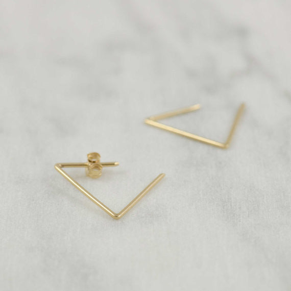 Triangle hoop earrings N°24 in silver or gold filled AgJc  - 2